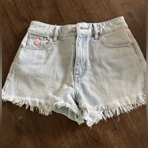 PLAYBOY Blue Jean Shorts Frayed Hem